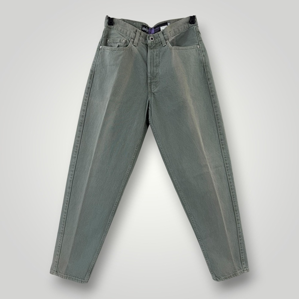 Vintage Levi's SilverTab Baggy Tapered Jeans 31x32 Green‎ USA 90s Y2K